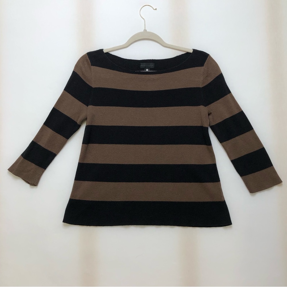 Worthington Vintage Striped Sweater Brown & Black M